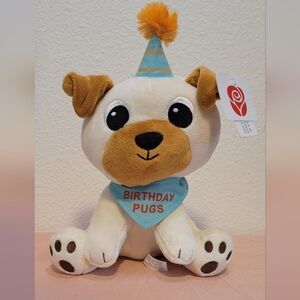 American Greetings Birthday Pugs Plushie, New With Tags